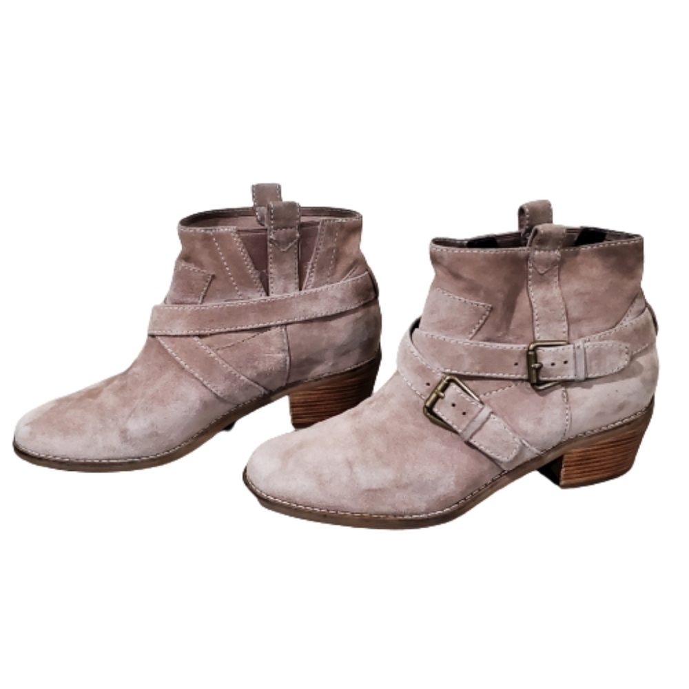 Cole Haan Jensynn Suede Tan Ankle Booties Size 6.5